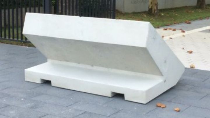 Concrete anti-ram bollard, anti-intrusion, anti-terrorism SAFELY bollard patented by Urban Protect